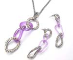 Hip hop fashion jewelry China supplier wholesale chain-like cz jewelry set matched with earrings