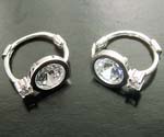 Global China import lead wholesale flat double circular lever back clear cz earring