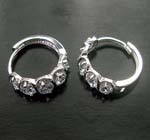 Shop online find cubic zironia China factory wholesale oval mini clear cz lever back sterling silver earring 
