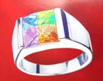 Large selection of cubic zironia fahion China wholesale wide band 4 color cz ring