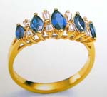 Online jewelry categories China supplier wholesale oval and eternity blue and clear cz fashion ring