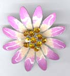 Wholesale specializing in China fine quality made orangle topaz inlay purple flower pin