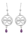 Unique artist like jewelry China wholesale supply enlarge circular filigree studs earring holding amethyst drop