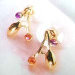 Affordable gift shop China wholesale trader wholesale cherry purple and orange topaz studs earring