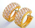 World trader from China wholesale wide ring clear cz gold shrimp earring 