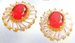 Women's jewellery news catalog online wholesale eternity red and white cz gold studs earring
