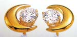 Trendy teen's high fashion jewelry China wholesale celestial clear cz studs gold earring