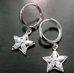 China manufacturer exporter supplier wholesaler supply shape angle star clear cz shrimp earring