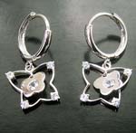 Great discount wholesale distributor of butterfly holding baby butterfly charm clear cz hoop earring