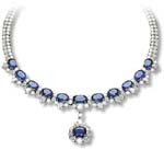 Online wedding jewelry supplier wholesale deep blue and clear cz crystal necklace