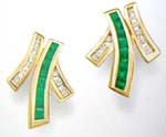 Women's party jewelry Chinese supply wholeale green and clear topaz studs golden earring