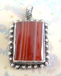 Jewelry china supplier store wholesale beaded outer layer brown gemtone sterling silver pendant