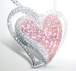 Seasonal China Valentine jewelry wholesale mini clear cz and pinky cz fills up a heart necklace