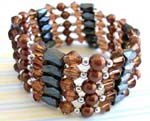 Online wholesale manufacturing of brown pearl beaded magnetic wrap arounds magnetic hematite jewelry
