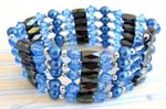 Beaded jewelry supplier wholesale blue crystal beaded magnetic wrap arounds magnetic hematite jewelry