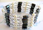 China import wholeale agent supply rhinestone white pearl beaded magnetic wrap arounds magnetic hematite jewelry 