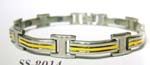 Factory direct wholesale prices jewelry supply two-tone color rectangular pendant connect I shape bracelet bangle 