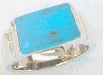Men's wedding jewelry catalog from China web site wholesale turquoise rectangular shape sterling silver ring