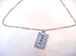 Lady's in fashion wholesale catalog wholesale rectangular mini blue pendant necklace 