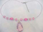 Beaded China necklace company wholesale pinky theme water-drop beaded necklace