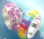 Puppy love Teen's fashion wholesaler China supply teen's thick band enamel ring and engraved ring