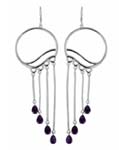 Manufacturer direct wholesale prices China store circular shape stripes earring hanging amethyst drops