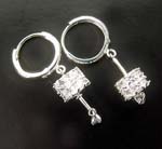 Gongdong China wholesale jewelry supply shaker-like clear cz hoop earring 