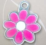 Seasonal gifts China importer wholesale enamel 8 petals pink flower charm