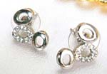 Fine a wide range of earring China manufacture supply triple round clear cz studs earring