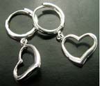 Fine simple style design China jewelry web site wholesale dangle heart frame hoop earring