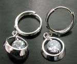 Below wholesale China jewelry supply wholesale thick silver chain cover rounded clear cz hoop earring