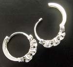 Largest company online China wholesaler of cz jewelry triple clear cz mini hoop earring