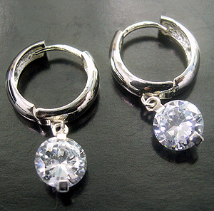  Trade leader China importers wholesale lever back silver clear cz earring  