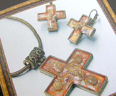   Tibetan jewelry China wholesaler supply bronze color tibetan cross jewelry seashell jewelry set   