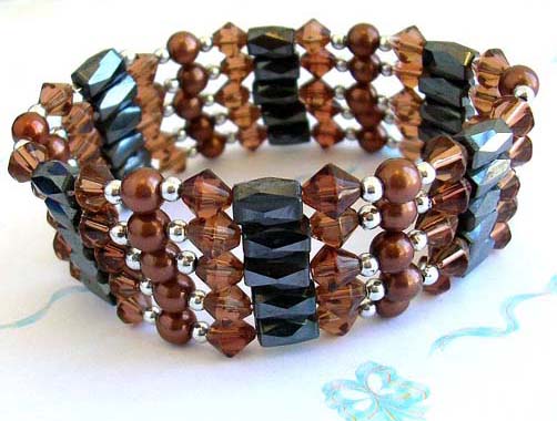 Great mother gift wholesale brown beaded magnetic wrap arounds magnetic hematite jewelry 