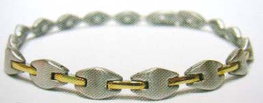 Fun look in fashion China supplier jewelry company wholesale diamond shape two-tone color bracelet 